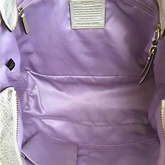 Coach Colette Gold Leather OP Art Logo Tote - Picture 6 of 15